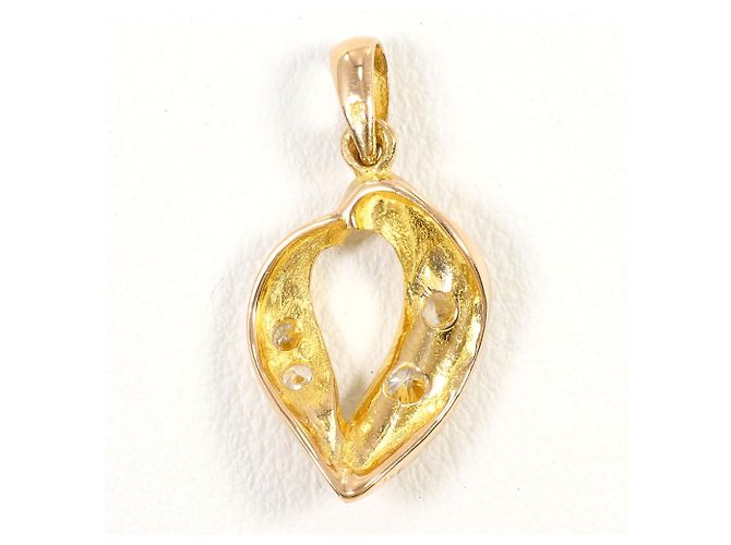 Autre Marque Pendente in oro giallo 20K con zircone cubico D'oro - vista 2