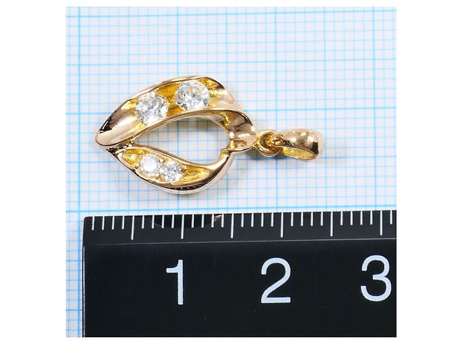 Autre Marque Pendente in oro giallo 20K con zircone cubico D'oro - vista 3