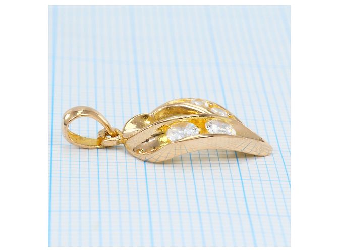 Autre Marque Pendente in oro giallo 20K con zircone cubico D'oro - vista 4