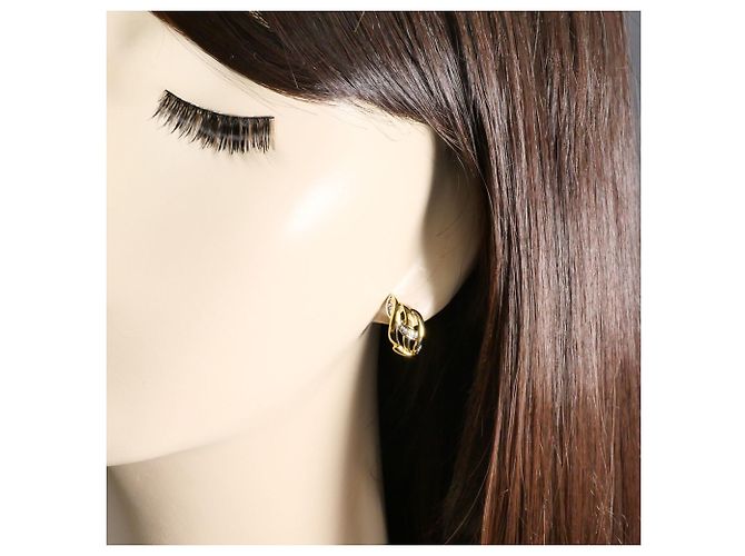 Autre Marque Eleganti orecchini a lobo in oro 18K con diamanti D'oro - vista 4