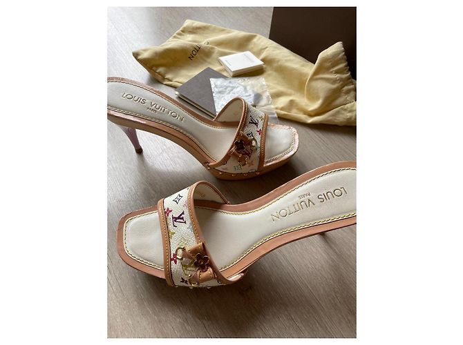 Louis Vuitton Mule con Zeppa Monogram Multicolore Bianco - vista 2