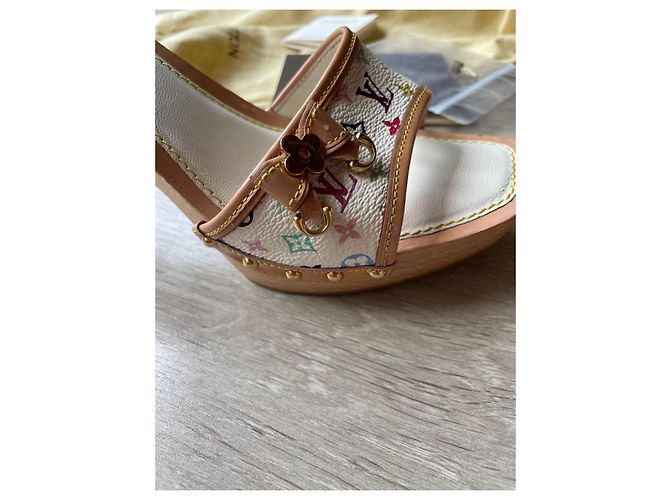 Louis Vuitton Mule con Zeppa Monogram Multicolore Bianco - vista 6