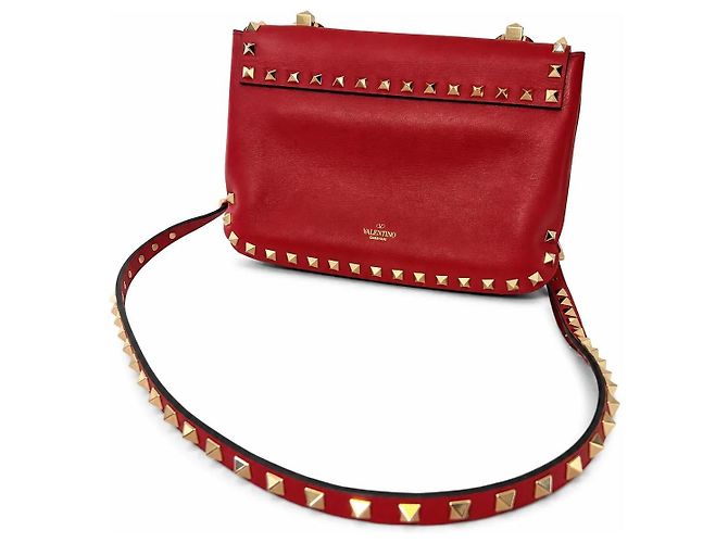 Valentino Garavani Rockstud Borsa a Tracolla in Pelle Rossa Rosso - vista 2