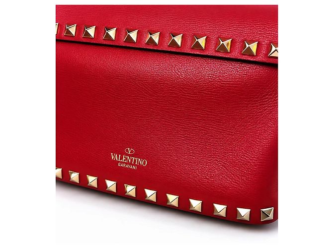 Valentino Garavani Rockstud Borsa a Tracolla in Pelle Rossa Rosso - vista 3