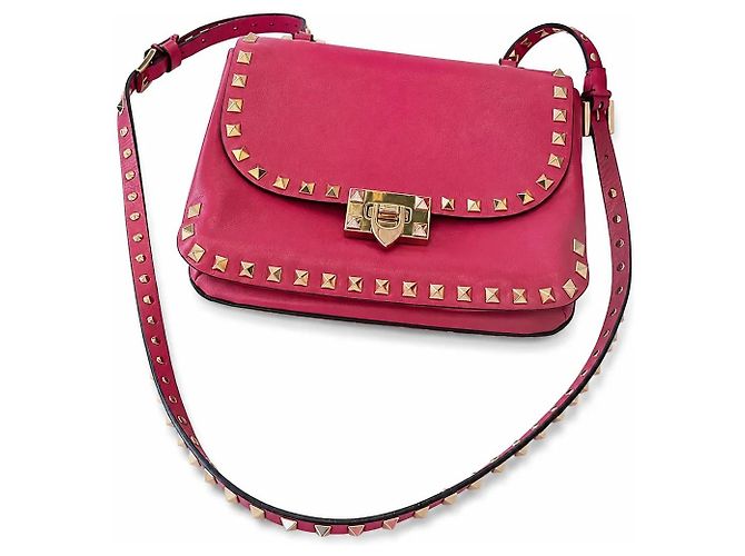 Valentino Garavani Rockstud Borsa a Tracolla in Pelle Rossa Rosso - vista 4