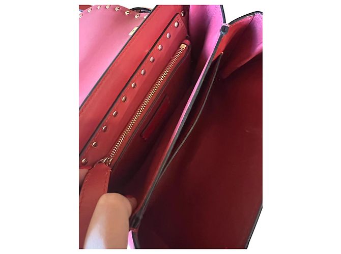 Valentino Garavani Rockstud Borsa a Tracolla in Pelle Rossa Rosso - vista 7