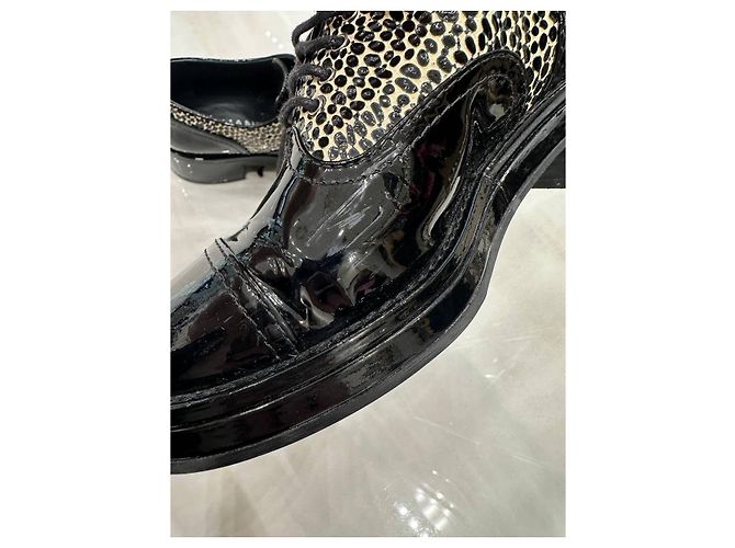 Chanel Derby mit Absatz aus Lackleder mit Leopardenmuster EU 38 Gebraucht - Ansicht 10
