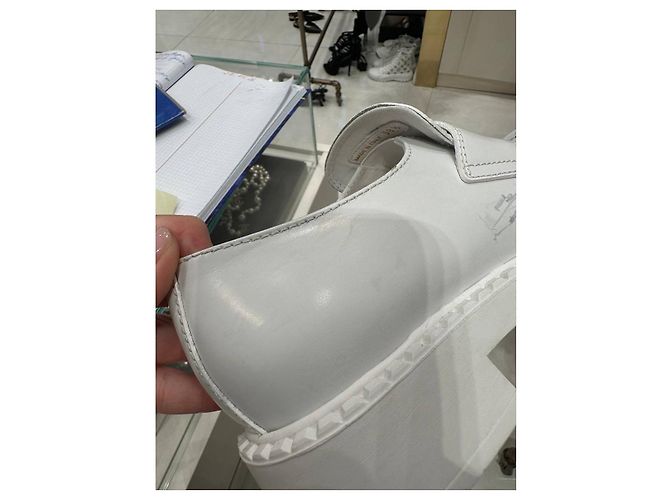 Prada White Leather Platform Oxfords - Damen Größe 38.5, gebraucht - Ansicht 10