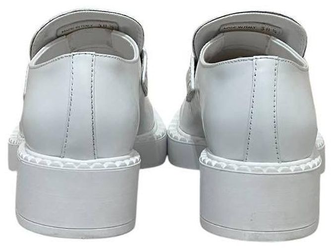 Prada White Leather Platform Oxfords - Damen Größe 38.5, gebraucht - Ansicht 3