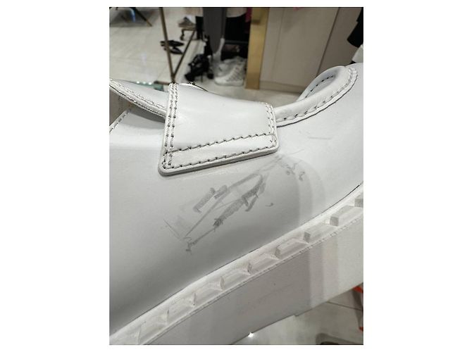 Prada White Leather Platform Oxfords - Damen Größe 38.5, gebraucht - Ansicht 7