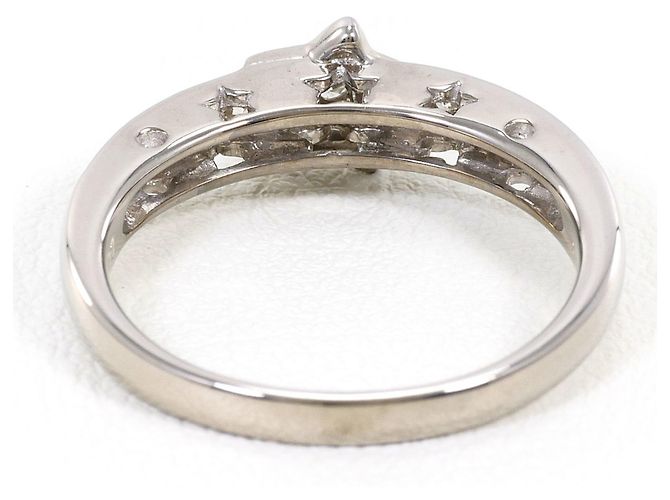 Autre Marque Anillo de alianza en oro blanco de 18K y diamantes Dorado - vista 4