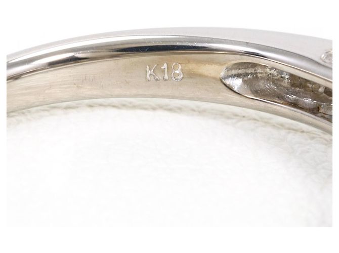 Autre Marque Anillo de alianza en oro blanco de 18K y diamantes Dorado - vista 6