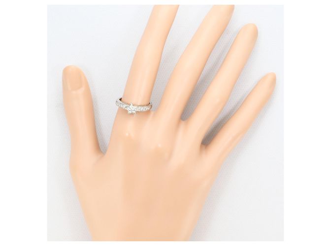 Autre Marque Anillo de alianza en oro blanco de 18K y diamantes Dorado - vista 7