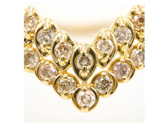 Autre Marque Anello a fascia in oro giallo 18K con diamante marrone D'oro - vista 2