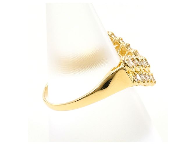 Autre Marque Anello a fascia in oro giallo 18K con diamante marrone D'oro - vista 3