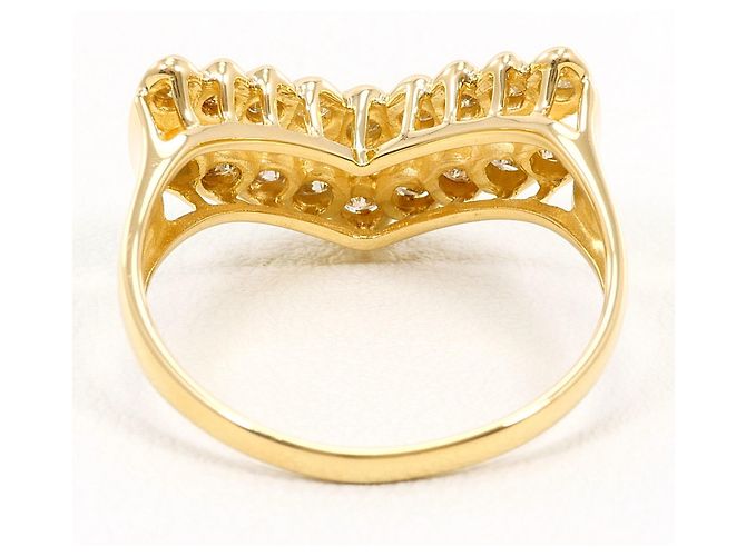 Autre Marque Anello a fascia in oro giallo 18K con diamante marrone D'oro - vista 4
