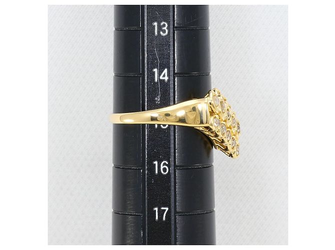 Autre Marque Anello a fascia in oro giallo 18K con diamante marrone D'oro - vista 8