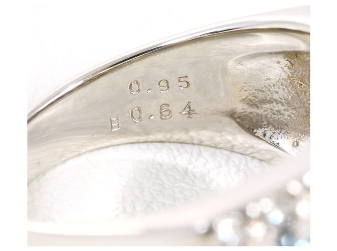 Autre Marque PT900 Platinring mit blauem Diamanten - Ansicht 6
