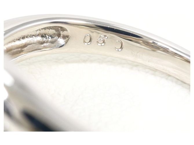 Autre Marque PT900 Platinring mit blauem Diamanten - Ansicht 5