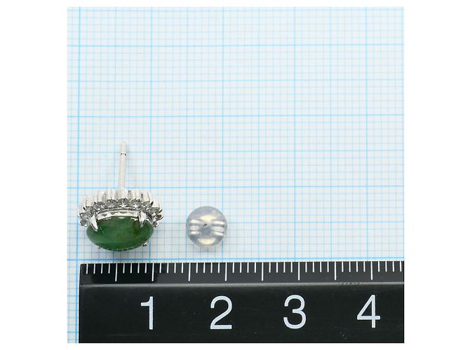 Autre Marque Orecchini in platino PT900 con giada e diamanti - vista 5