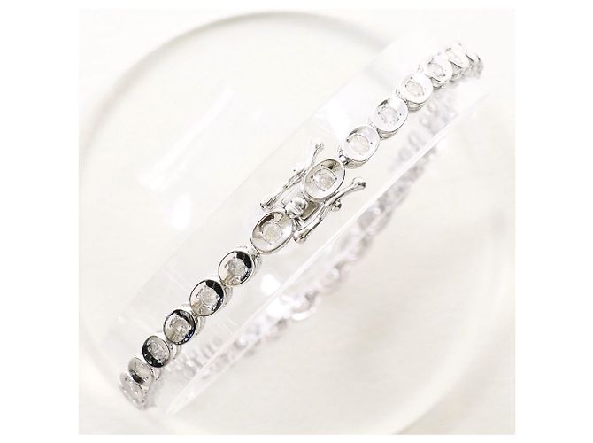 Autre Marque Bracciale con charm in oro bianco 14K con diamante D'oro - vista 3