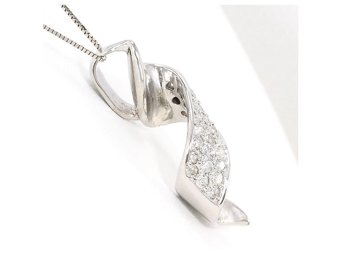 Autre Marque 18K Weißgoldkette mit Diamant Golden - Ansicht 2