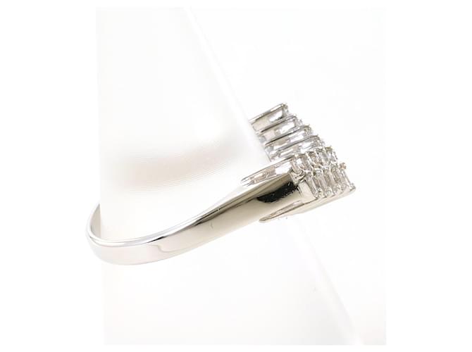 Autre Marque Platinring mit Diamant - Ansicht 2