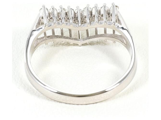 Autre Marque Platinring mit Diamant - Ansicht 3