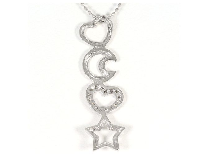 Autre Marque 14K und 18K Weißgold Halskette mit Diamant Golden - Ansicht 3