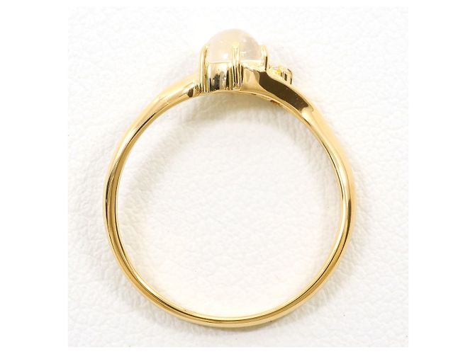 Autre Marque 18K Gelbgold-Ring mit Diamant und Mondstein Golden - Ansicht 3