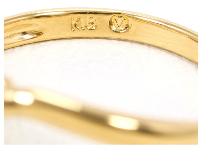 Autre Marque 18K Gelbgold-Ring mit Diamant und Mondstein Golden - Ansicht 5