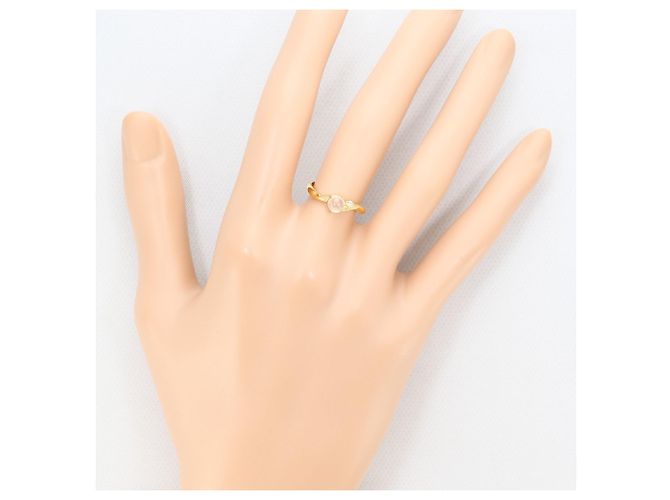 Autre Marque 18K Gelbgold-Ring mit Diamant und Mondstein Golden - Ansicht 6