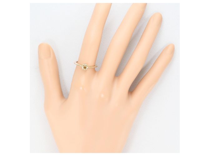 Autre Marque 18K Gelbgold-Ring mit braunem Diamanten Golden - Ansicht 5
