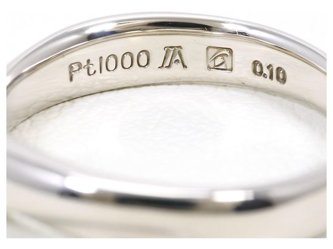 Autre Marque PT1000 Platin-Ring mit Diamant - Ansicht 4