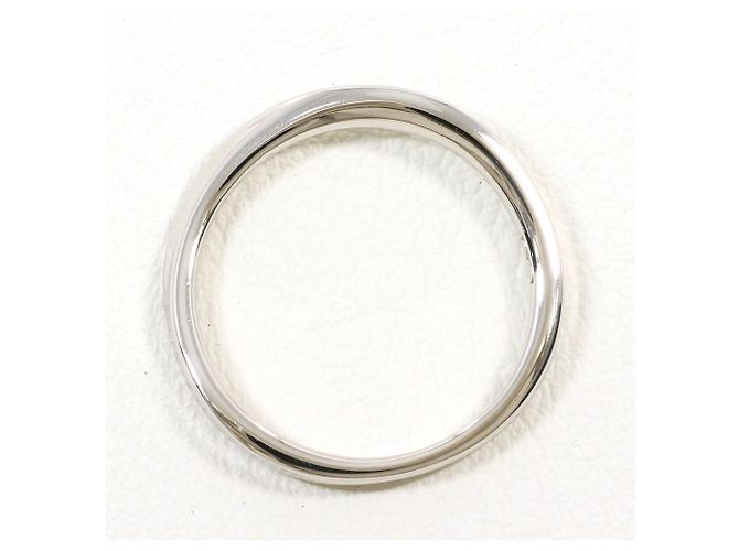 Autre Marque Platinum Band Ring with Diamond and Sapphire - view 2