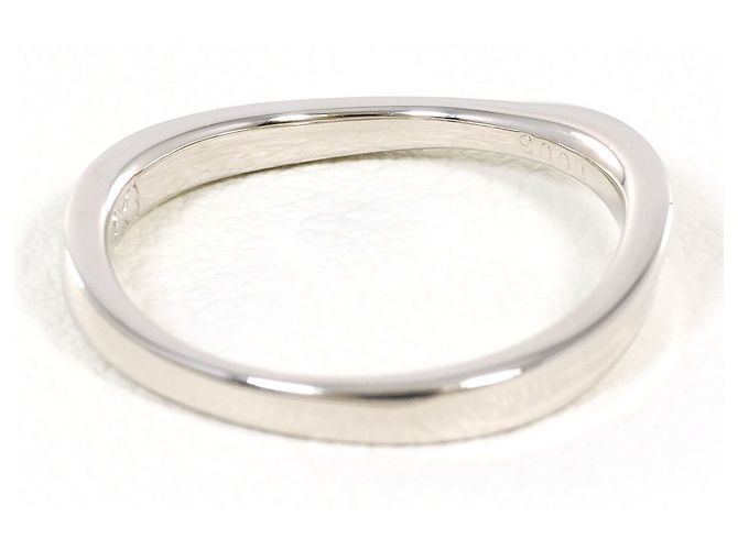 Autre Marque Platinum Band Ring with Diamond and Sapphire - view 3