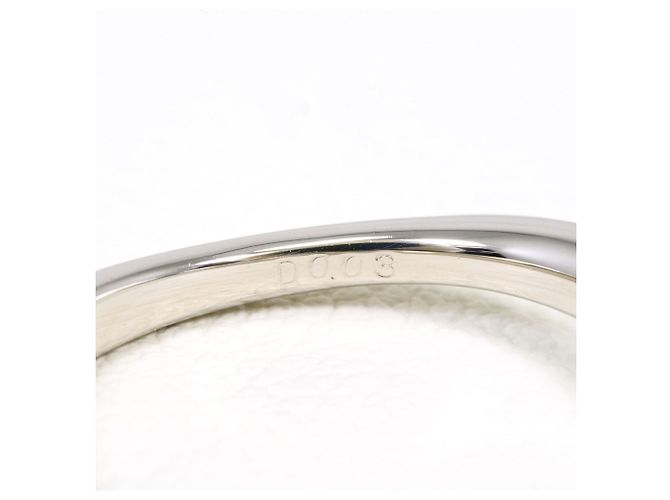 Autre Marque Platinum Band Ring with Diamond and Sapphire - view 5