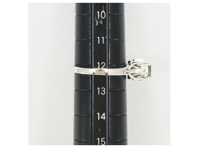 Autre Marque Platinring mit Diamant und Saphir - Ansicht 6