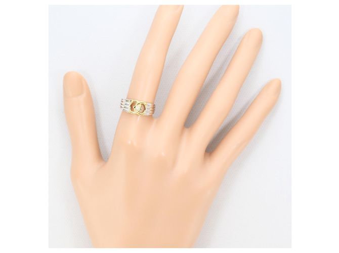 Autre Marque 18K Gelbgold- und Platinring mit Diamant Golden - Ansicht 5