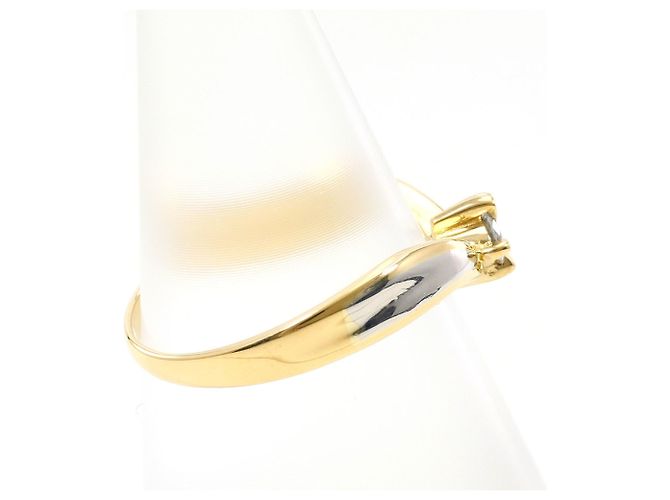 Autre Marque Ring aus Platin und Gelbgold mit Diamant Golden - Ansicht 2