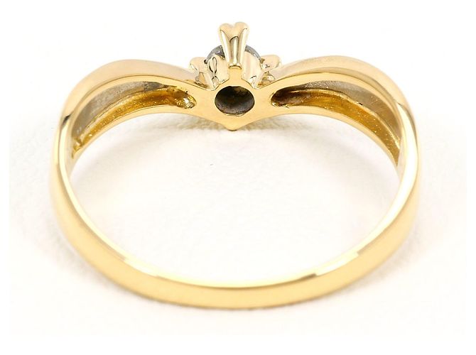 Autre Marque Ring aus Platin und Gelbgold mit Diamant Golden - Ansicht 3