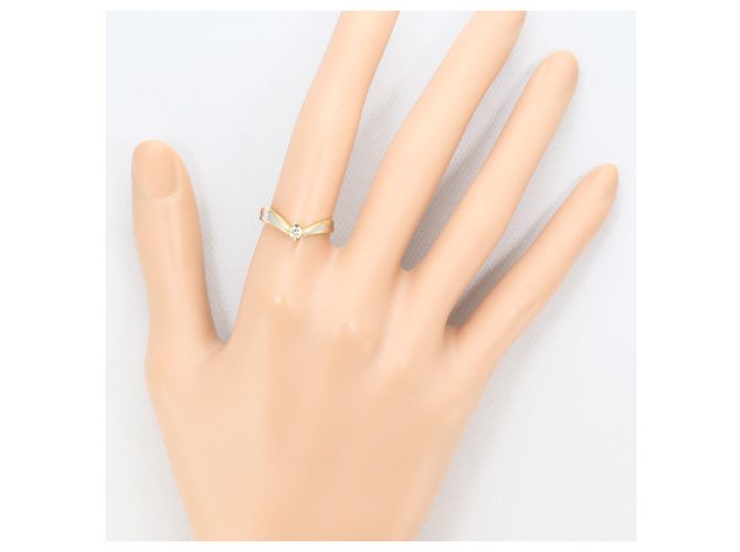 Autre Marque Ring aus Platin und Gelbgold mit Diamant Golden - Ansicht 6