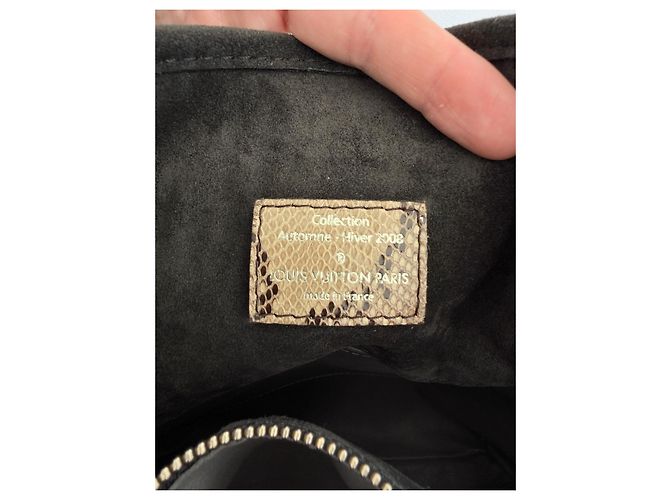 Louis Vuitton Whisper GM FW2008 Python Handle Suede Bag Rare Archive Marrone Nero - vista 15
