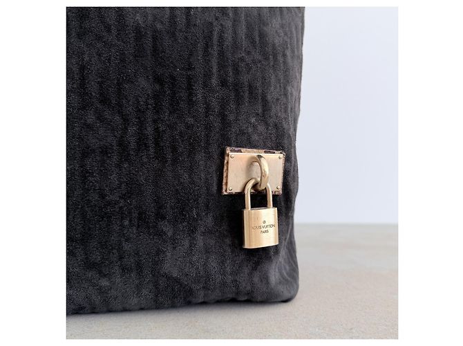 Louis Vuitton Whisper GM FW2008 Python Handle Suede Bag Rare Archive Marrone Nero - vista 17