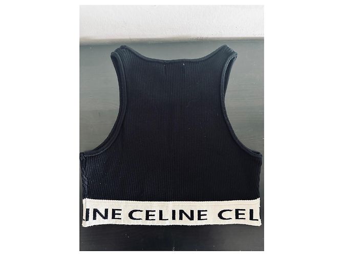 Céline Canotta in Cotone con Logo - Nero - vista 5