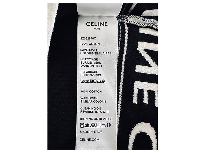Céline Canotta in Cotone con Logo - Nero - vista 7