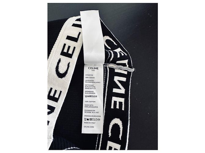 Céline Canotta in Cotone con Logo - Nero - vista 8