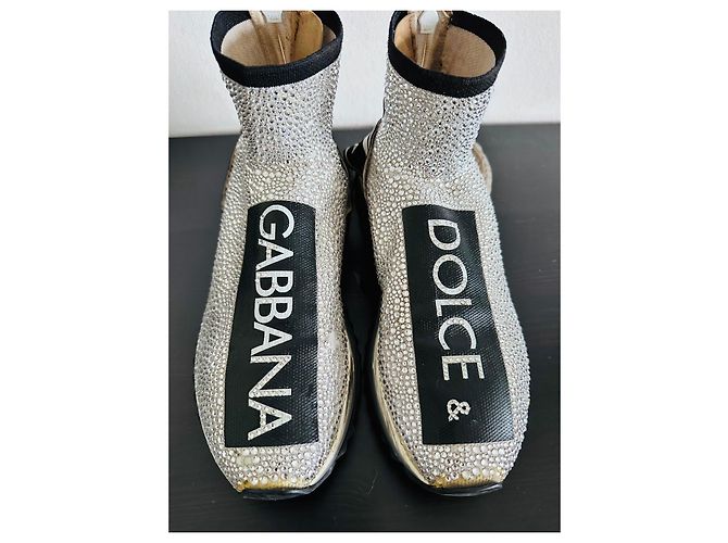 Dolce & Gabbana Strass-Sneaker Silber Schwarz - Ansicht 11