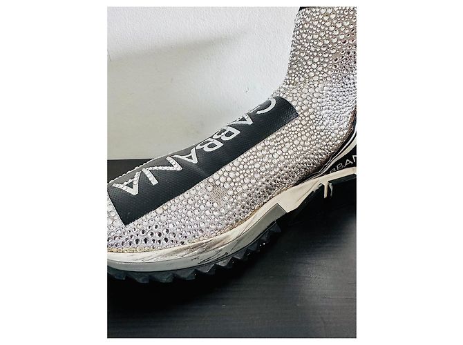Dolce & Gabbana Strass-Sneaker Silber Schwarz - Ansicht 14