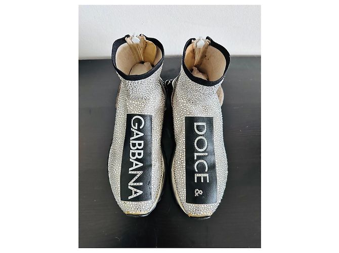 Dolce & Gabbana Strass-Sneaker Silber Schwarz - Ansicht 4